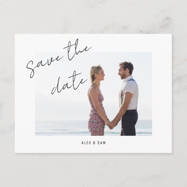 Photo Simple Save the date Announcement Postcard (Front)
