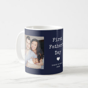 Photo Simple Typewriter Text   First Father's Day Coffee Mug