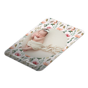 Photo & Simple White Text Unique Modern Keepsake  Magnet