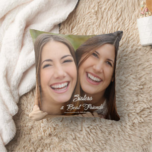 Photo Sisters Best Friends Cushion