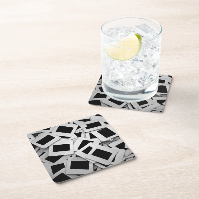 Photo slides square paper coaster (Insitu)