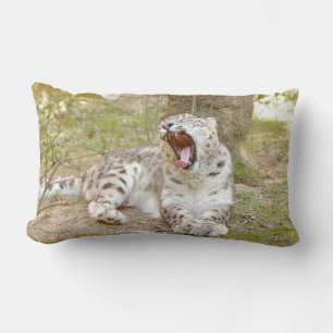 Photo snow leopard cat , animals . throw pillow