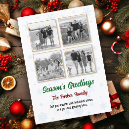 Photo Snowflake Instagram Collage Christmas Card