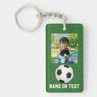 Photo Soccer Ball Name/Team Kids Key Ring