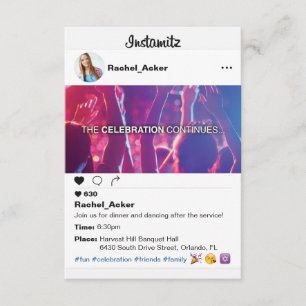 Photo Social Media Bat Mitzvah or Bar Mitzvah Enclosure Card