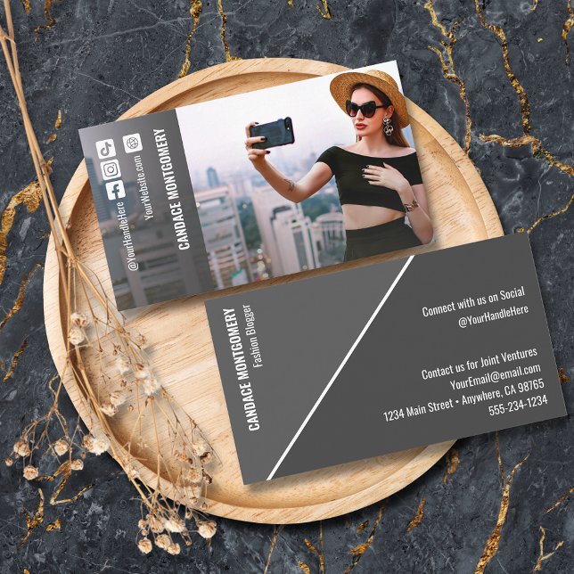 Photo Social Media Influencer Business Card (Creator Uploaded)