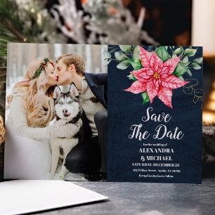 Photo Soft Winter Berry Christmas Wedding Save The Date