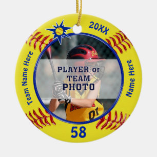 PHOTO Softball Gifts, Softball Christmas Ornaments