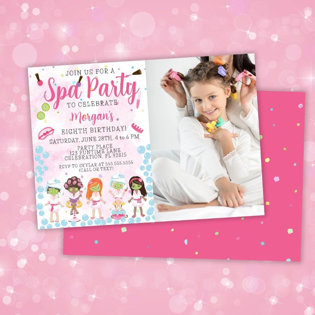 Photo Spa Birthday Party Invitation (Creator Uploaded)