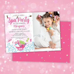 Photo Spa Birthday Party Invitation