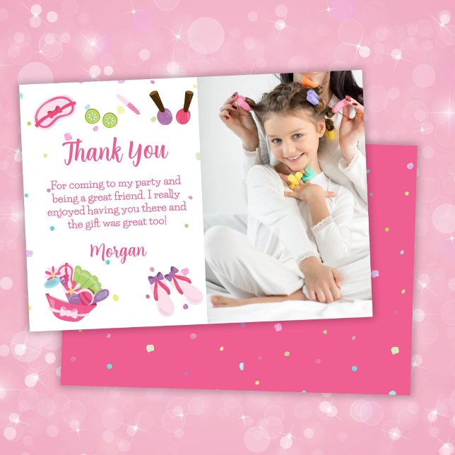 Photo Spa Birthday Party Thank You Card (Creator Uploaded)