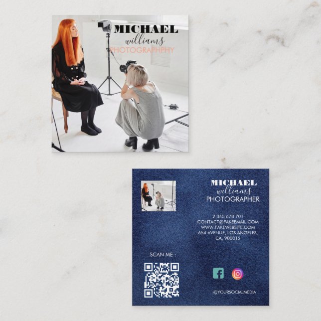 Photo Square Business Card (Front/Back)