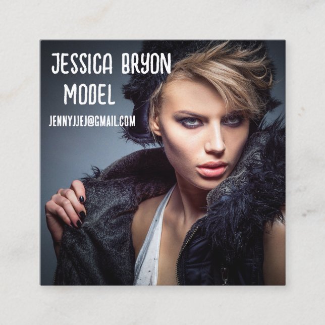 PHOTO square CUSTOM Business Cards (Front)