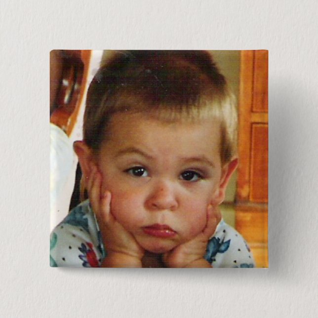 Photo Square Personalised Custom Button (Front)