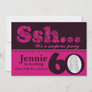 Photo ssh surprise pink 60th birthday invite