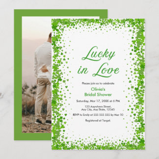 Photo St Patrick's Day Lucky in Love Bridal Shower Invitation