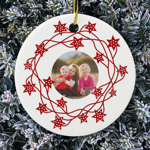 Photo Star Wreath Scandinavian Ceramic Ornament