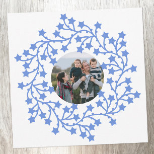 Photo Star Wreath Scandinavian Holiday Card
