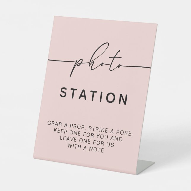 Photo Station Minimalist Wedding Guestbook Sign (Front)