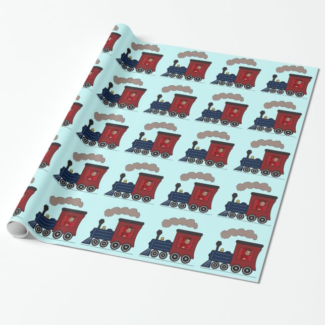 Photo Steam Train Choo Choo Wrapper Paper (Unrolled)