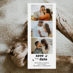 Photo Strip Bold Retro Wedding Save The Date