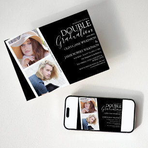 Photo Strip Joint Graduation Invitation