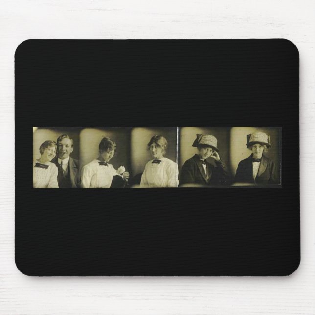 Photo Strip of old fashioned romantic woman Mouse Pad (Front)
