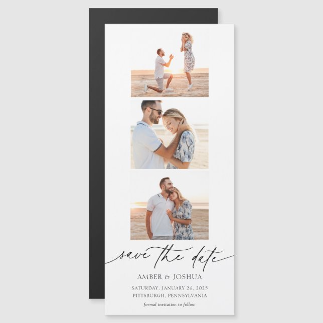 Photo Strip Photo Booth Wedding Save the Date (Front/Back)