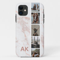 Photo Strip Pink Marble Personalised Initials