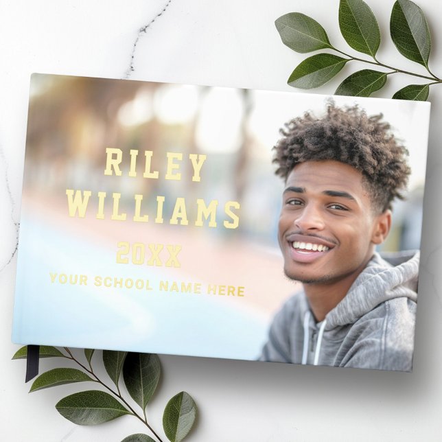 Photo student graduate graduation dark blue guest book (Photo student graduate graduation dark blue guest book)