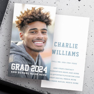 Photo student graduation name business card