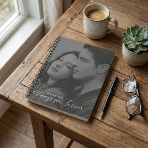 Photo stylish calligraphy black and white Notebook