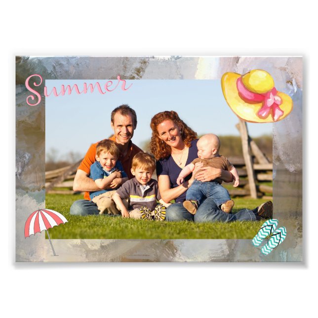 Photo Summer Textured Brush Frame Print (Front)
