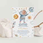 Photo Sun First Trip Around the Sun 1st Birthday  Invitation<br><div class="desc">Photo Sun First Trip Around the Sun 1st Birthday Invitation Sweet outer space or first trip around the sun first birthday invitation for a baby boy that features your little boy's photo in the space helmet. This first trip around the sun 1st birthday invitation also features, a small sun, planets,...</div>