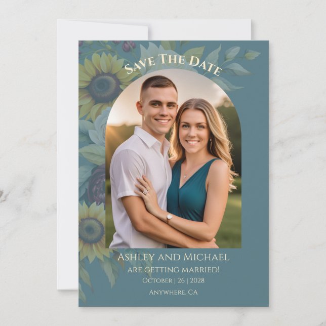 Photo Sunflower Country Elegance Save The Date (Front)