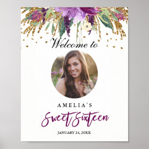 Photo Sweet Sixteen Welcome Amethyst Sign