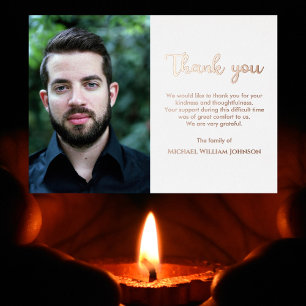 Photo Sympathy Bereavement Funeral White Rose Gold