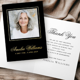 Photo sympathy bereavement real foil thank you greeting card