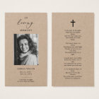 Photo Sympathy Funeral Memorial Prayer Bookmark