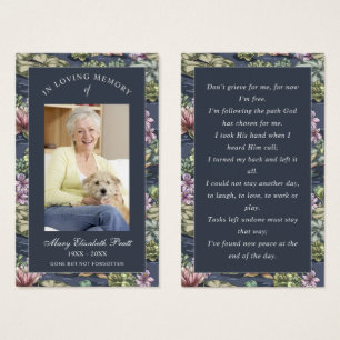 Photo Sympathy Funeral Memorial Prayer Cards