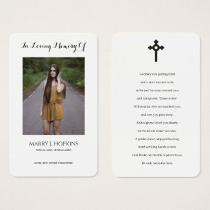 Photo Sympathy Funeral Memorial Prayer Cards