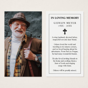 Photo Sympathy Funeral Memorial Prayer Cards