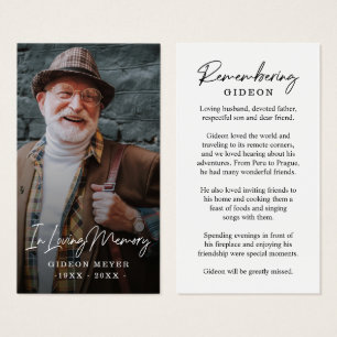 Photo Sympathy Funeral Memorial Prayer Cards