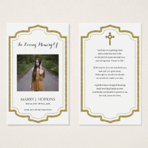 Photo Sympathy Funeral Memorial Prayer Cards
