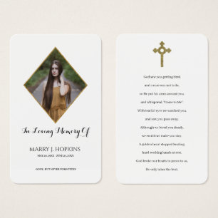 Photo Sympathy Funeral Memorial Prayer Cards