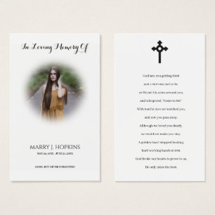 Photo Sympathy Funeral Memorial Prayer Cards