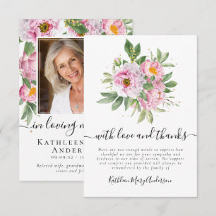 Photo Sympathy Funeral Memorial Thank You Card