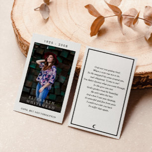 Photo Sympathy Prayer Card