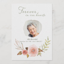 Photo Sympathy Rose Watercolor Wreath Thank You