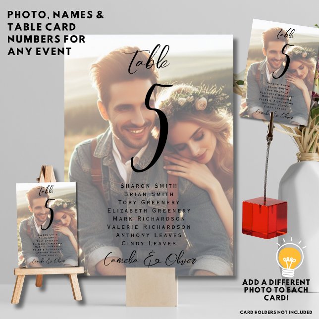 PHOTO TABLE CARD - Faux Vellum Overlay Opaque (Creator Uploaded)